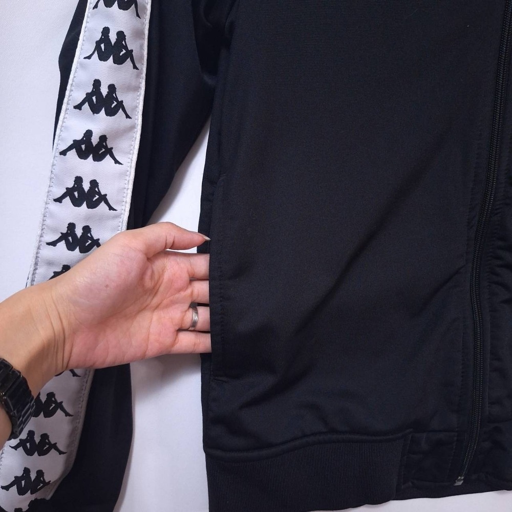 Kappa Track Jacket‎ Full Zip Black White Logo Tape Athleisure Womens S Retro - Picture 8 of 11